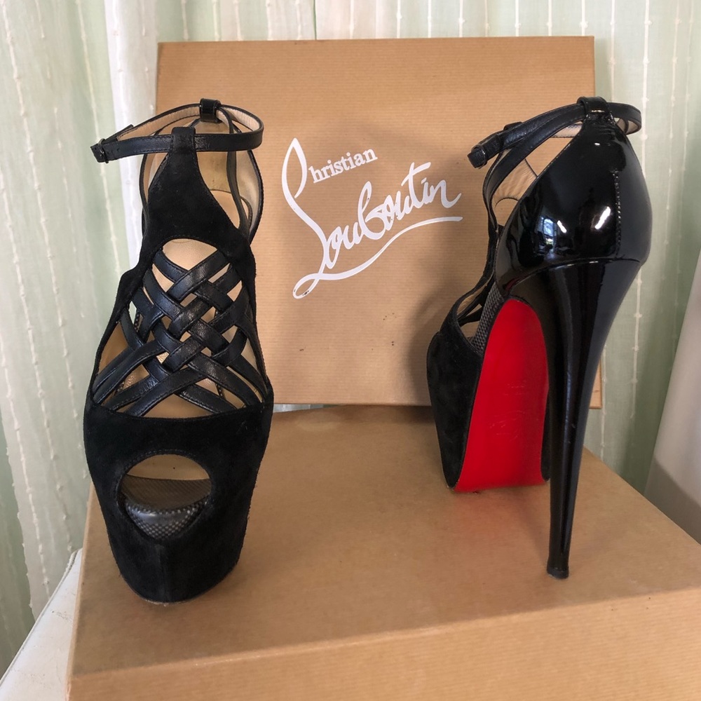 Authentic suede& leather Louboutin stiletto - Picture 6 of 13